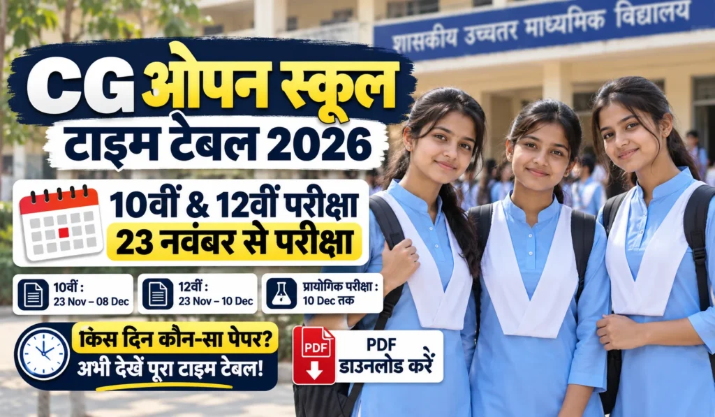ओपन स्कूल समय सरिणी